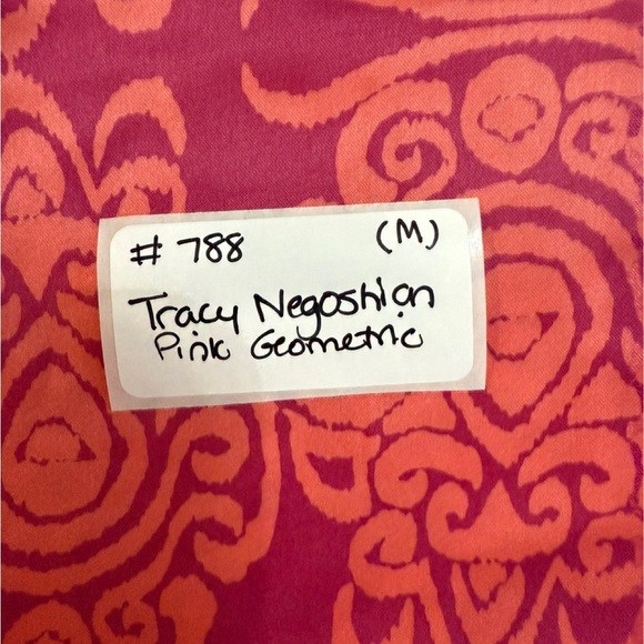 Tracy Negoshian Pink and Orange Patterned Dress, size Medium - Picture 4 of 7